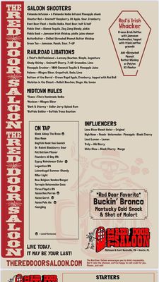 Menu photo 4 Red Door Saloon Nashville, TN