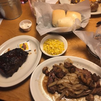 Texas Roadhouse - Ribeye with sautéed onions and mushrooms with a sidekick of ribs. - Steakhouses Near Me - Sandy, Utah