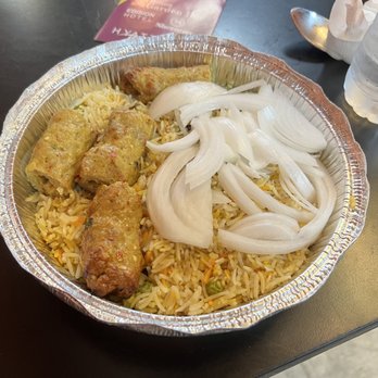 Shaan restaurant &buffet - Chicken & Onion kabobs with basmatis rice - Indian Near Me - South River, New Jersey Shaan restaurant &buffet - Chicken & Onion kabobs with basmatis rice - Indian Near Me - South River, New Jersey