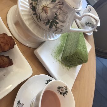 Prince Tea House - Green tea crepe and cute chinaware - Desserts Near Me - Brooklyn, New York Prince Tea House - Green tea crepe and cute chinaware - Desserts Near Me - Brooklyn, New York
