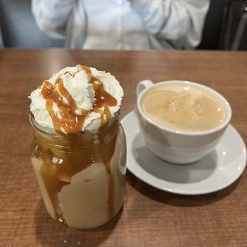 The Corner Grill & Bakery - caramel latte & vanilla latte - American Near Me - Claremont, California The Corner Grill & Bakery - caramel latte & vanilla latte - American Near Me - Claremont, California