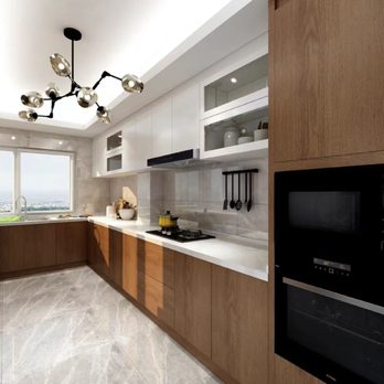Howard Construction - a kitchen with a view of the city - General Contractors Near Me