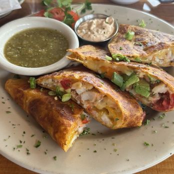 Side Door Cafe - Prawn Quesadilla. - New American Near Me - Gleneden Beach, Oregon