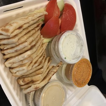 Taki's Mad Greek - Dip sampler- if I'm honest I ate so much of everything else I didn't even touch this for dinner. Had for lunch next day. - Greek Near Me - Seattle, Washington