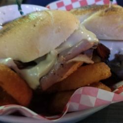Pleasant Home Saloon - French Dip with onion rings