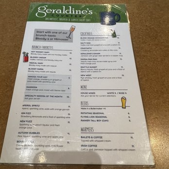 Geraldine's Counter - Menu - American Near Me - Seattle, Washington