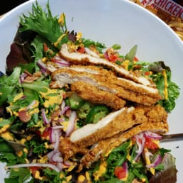 The baja salad with chicken added is divine! Great dressing and gigantic flavour at a awesome price
