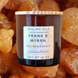 Total Body Enhancement Herbs - Frankincense and Myrrh custom handcrafted 10 oz candle deep spiritual cleansing of home and environment. Smells entrancing