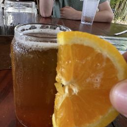 Comically large orange slice for a taster Comically large orange slice for a taster
