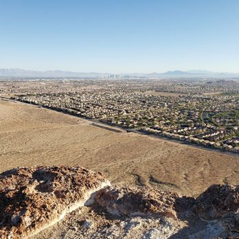 James Brown Trail - At the top. The view. Look how small Exploration Peak is - Hiking Near Me - Las Vegas, Nevada