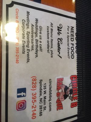 Menu photo 2 Circle B BBQ Rutherfordton, NC Menu photo 2 Circle B BBQ Rutherfordton, NC