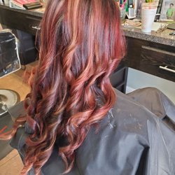 Twisted Roots Salon - Hi light with red and copper low lights!