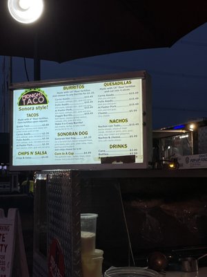 Menu photo 1 Midnight Taco Gilbert, AZ