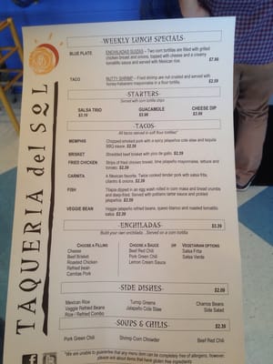 Menu photo 7 Taqueria Del Sol Atlanta, GA