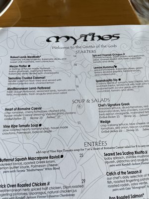 Menu photo 4 Mythos Restaurant Orlando, FL