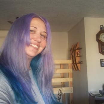 Hunny & Jade - Blue and purple done by Bill. - Hair Salons Near Me - Long Beach, California Hunny & Jade - Blue and purple done by Bill. - Hair Salons Near Me - Long Beach, California