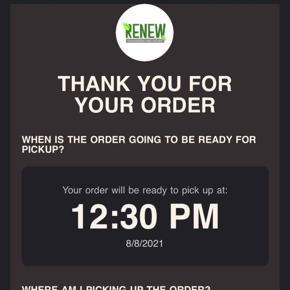 My online order