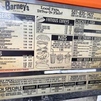 Barney's Drive-In - Menu 4/24 - New American Near Me - Waseca, Minnesota Barney's Drive-In - Menu 4/24 - New American Near Me - Waseca, Minnesota