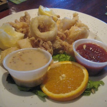Patterson's Pub - Calamari with cocktail sauce and a homemade sweet honey mustard sauce obviously made with local Mendocino mustard. - American Near Me - Mendocino, California Patterson's Pub - Calamari with cocktail sauce and a homemade sweet honey mustard sauce obviously made with local Mendocino mustard. - American Near Me - Mendocino, California