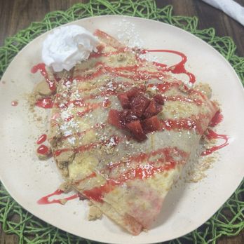 Crepeology cafe - Strawberry Cheesecake Crepe - Breakfast & Brunch Near Me - Arlington, Texas Crepeology cafe - Strawberry Cheesecake Crepe - Breakfast & Brunch Near Me - Arlington, Texas