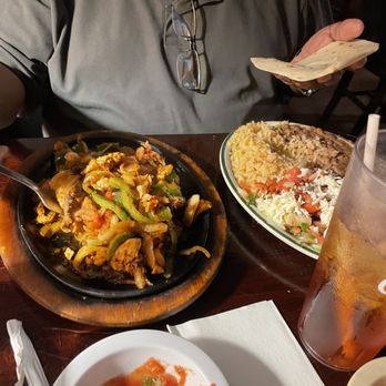 Rosalia's Mexican Restaurant - Fajitas. Comes with a huge plate of beans, rice, salad, and fresh tortillas. - Mexican Near Me - Orangeburg, South Carolina