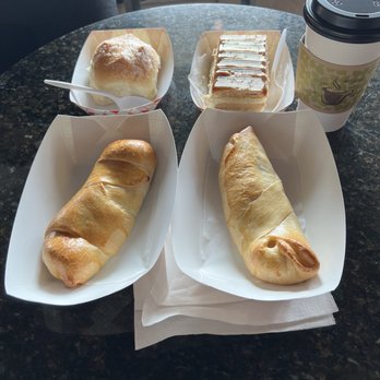Nuestra Casa - Ham/cheese/jalapeño cachitos and deserts in the back. Their coffee was great too! - Bakeries Near Me - Katy, Texas