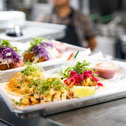 Taco Naco Kc - Fish tacos, chicken al pastor, and brisket barbacoa. A plate of dreams!