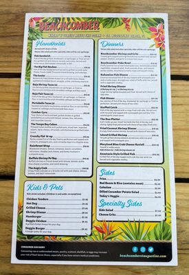 Menu photo 3 Beachcomber Restaurant Saint Augustine, FL