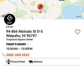 Little Caesars Pizza - Waipahu Store hours on their online portal showing the store is open til 10pm. - Pizza Near Me - Waipahu, Hawaii