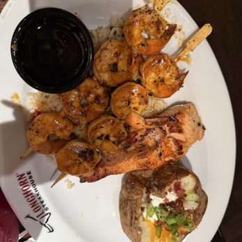 LongHorn Steakhouse - 7oz. LongHorn Salmon with 8ct. Redrock Grilled Shrimp - Steakhouses Near Me - Opelika, Alabama LongHorn Steakhouse - 7oz. LongHorn Salmon with 8ct. Redrock Grilled Shrimp - Steakhouses Near Me - Opelika, Alabama