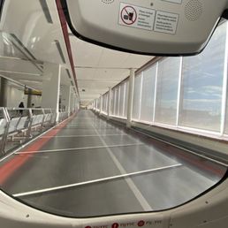 Aboard the shuttle that takes you to different gates Aboard the shuttle that takes you to different gates