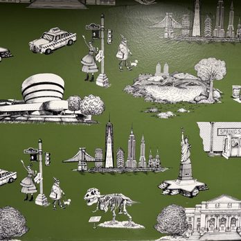 Le Rivage - Love the NY-themed wallpaper in the bathroom. - French Near Me - New York, New York Le Rivage - Love the NY-themed wallpaper in the bathroom. - French Near Me - New York, New York