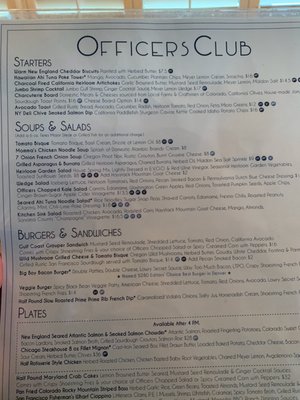 Menu photo 8 Officers Club Lowry Denver, CO