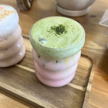 Plants & Coffee - Cherry latte with matcha cold foam - Cafes Near Me - Easton, Pennsylvania Plants & Coffee - Cherry latte with matcha cold foam - Cafes Near Me - Easton, Pennsylvania