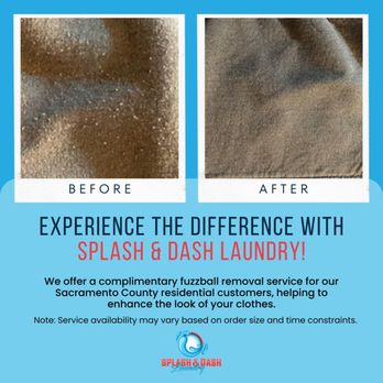 Splash & Dash Laundry - This is what a little love from Splash & Dash Laundry can do.  Our complimentary fuzzball removal service helps make clothes their best! - Laundry Services Near Me