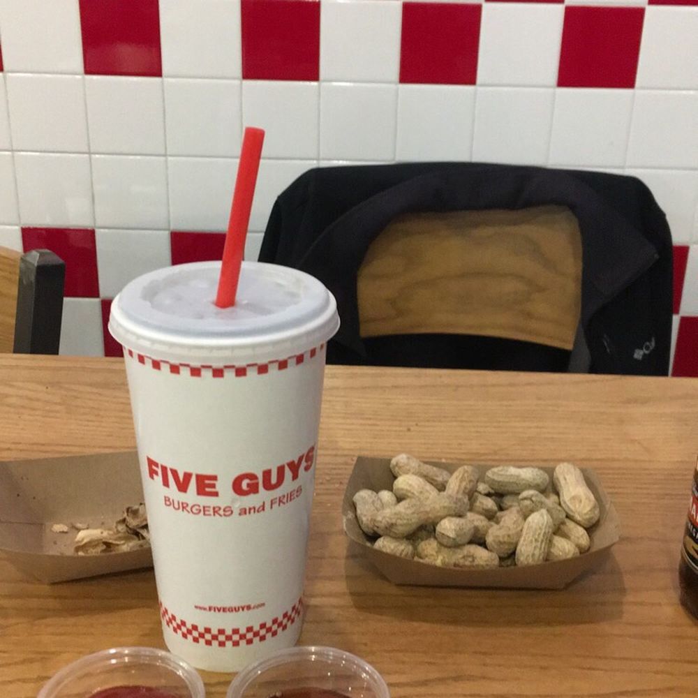 Five Guys - Malt vinegar and ketchup waiting to be paired with yummy fries! - Burgers Near Me - Germantown, Maryland