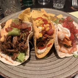 Mexicali - Carnitas. Chicken and shrimp tacos