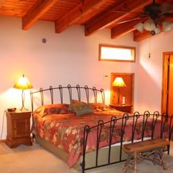 Wilson Creek Cabins - Master Bedroom with King Sz and master bath, TV very romantic