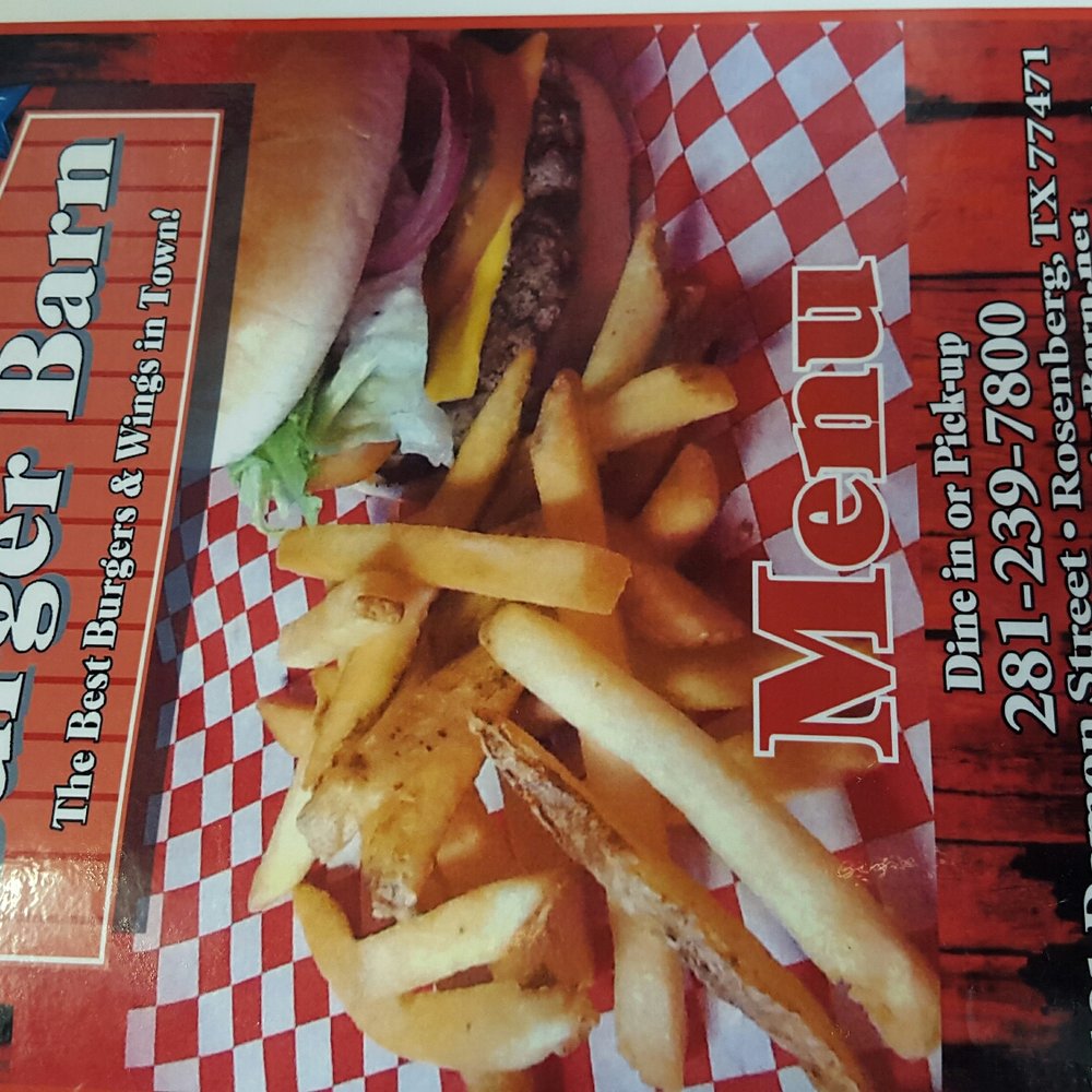 The Burger Barn Rosenberg - The menu on table. - Burgers Near Me - Rosenberg, Texas The Burger Barn Rosenberg - The menu on table. - Burgers Near Me - Rosenberg, Texas