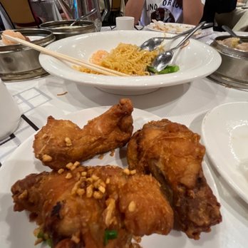 Great Wall Cuisine - seafood pan fried noodle and chicken wings - Dim Sum Near Me - Phoenix, Arizona