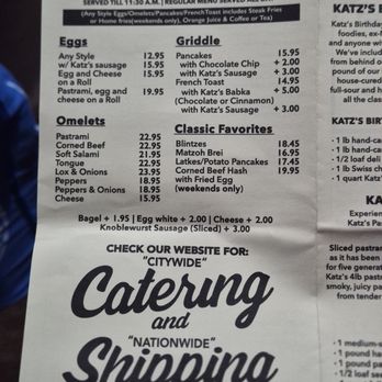Katz's Delicatessen - Menu - Delis Near Me - New York, New York Katz's Delicatessen - Menu - Delis Near Me - New York, New York