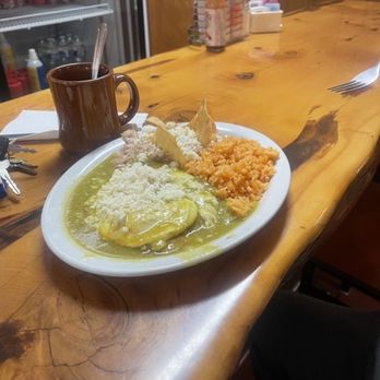 Lumberjack Cafe - Huevos Rancheros with chili verde - Breakfast & Brunch Near Me - Big Bear City, California Lumberjack Cafe - Huevos Rancheros with chili verde - Breakfast & Brunch Near Me - Big Bear City, California