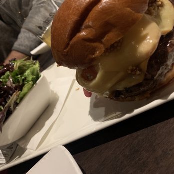 Prime 16 - Post-Modern Burger with side salad - Burgers Near Me - New Haven, Connecticut Prime 16 - Post-Modern Burger with side salad - Burgers Near Me - New Haven, Connecticut