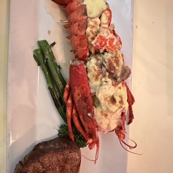 Knife & Fork Inn - Lobster Thermidor w filet and broccolini - Seafood Near Me - Atlantic City, New Jersey Knife & Fork Inn - Lobster Thermidor w filet and broccolini - Seafood Near Me - Atlantic City, New Jersey