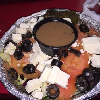 Lakeview Bagels & Deli - Greek salad (small, no added protein), featuring plenty of feta cheese, olives, tomatoes and lettuce, and vinaigrette. (10/28/2017) - Delis Near Me - Clifton, New Jersey