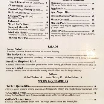 The Bridge - Menu - New American Near Me - Winter Park, Florida The Bridge - Menu - New American Near Me - Winter Park, Florida