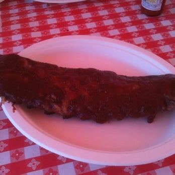 Bub's BBQ - Baby back ribs come slathered with sauce - Barbeque Near Me - Sunderland, Massachusetts