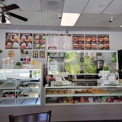 Freshh Donuts - Front view of the counter and menu.