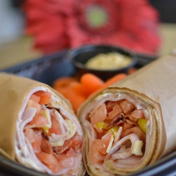 Main Street Cafe - Turkey club wrap with carrots & hummus - Cafes Near Me - Kokomo, Indiana Main Street Cafe - Turkey club wrap with carrots & hummus - Cafes Near Me - Kokomo, Indiana