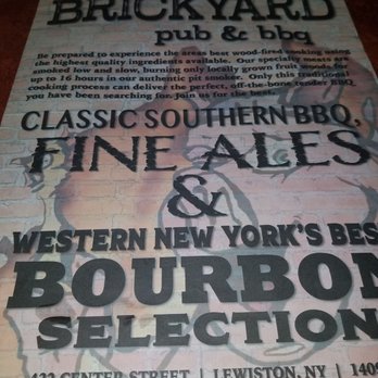 Brickyard Pub And BBQ - Cover of menu - Barbeque Near Me - Lewiston, New York